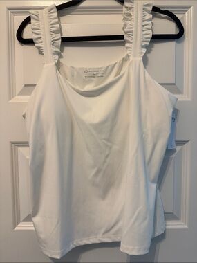 NWT Southern Tide White Ruffle Strap Tank